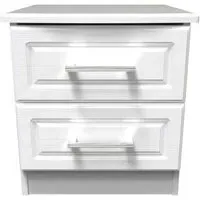 Gina 2 Drawer Bedside Cabinet - White