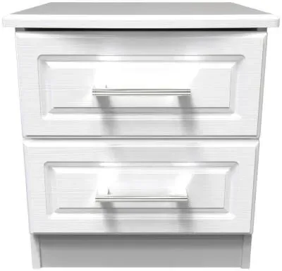 Gina 2 Drawer Bedside Cabinet - White