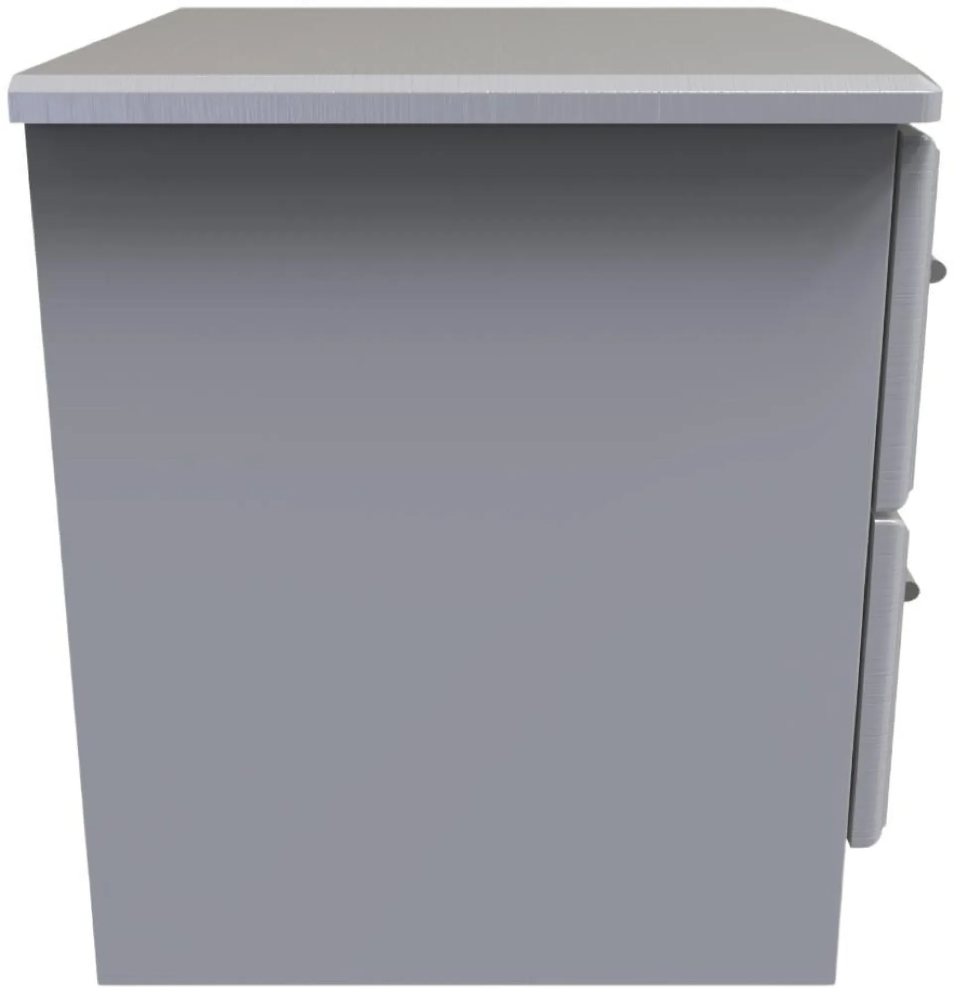 Gina 2 Drawer Bedside Cabinet with Lock - Grey Ash