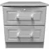 Gina 2 Drawer Bedside Cabinet with Lock - Grey Ash