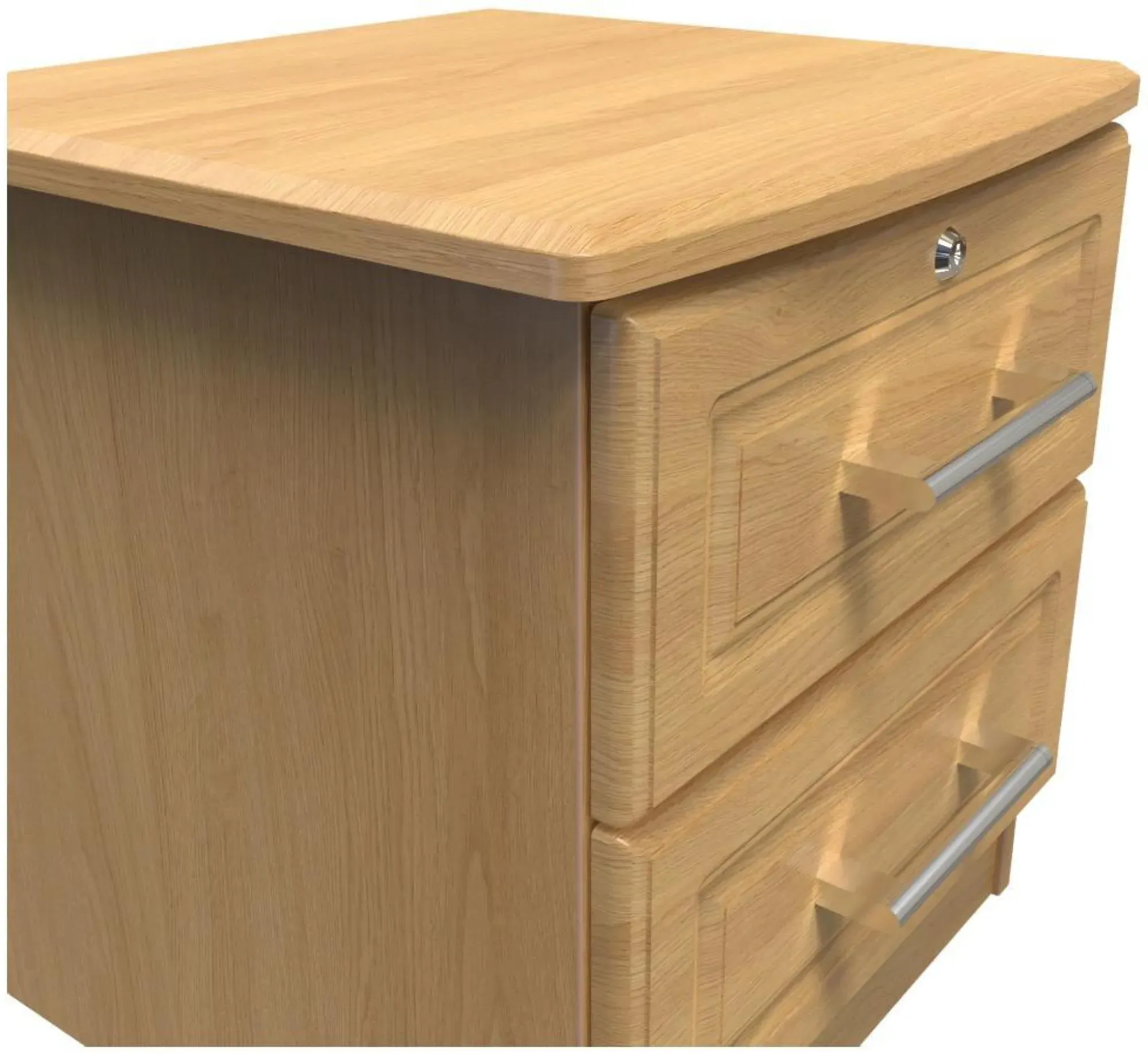 Gina 2 Drawer Bedside Cabinet with Lock - Oak