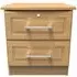 Gina 2 Drawer Bedside Cabinet with Lock - Oak