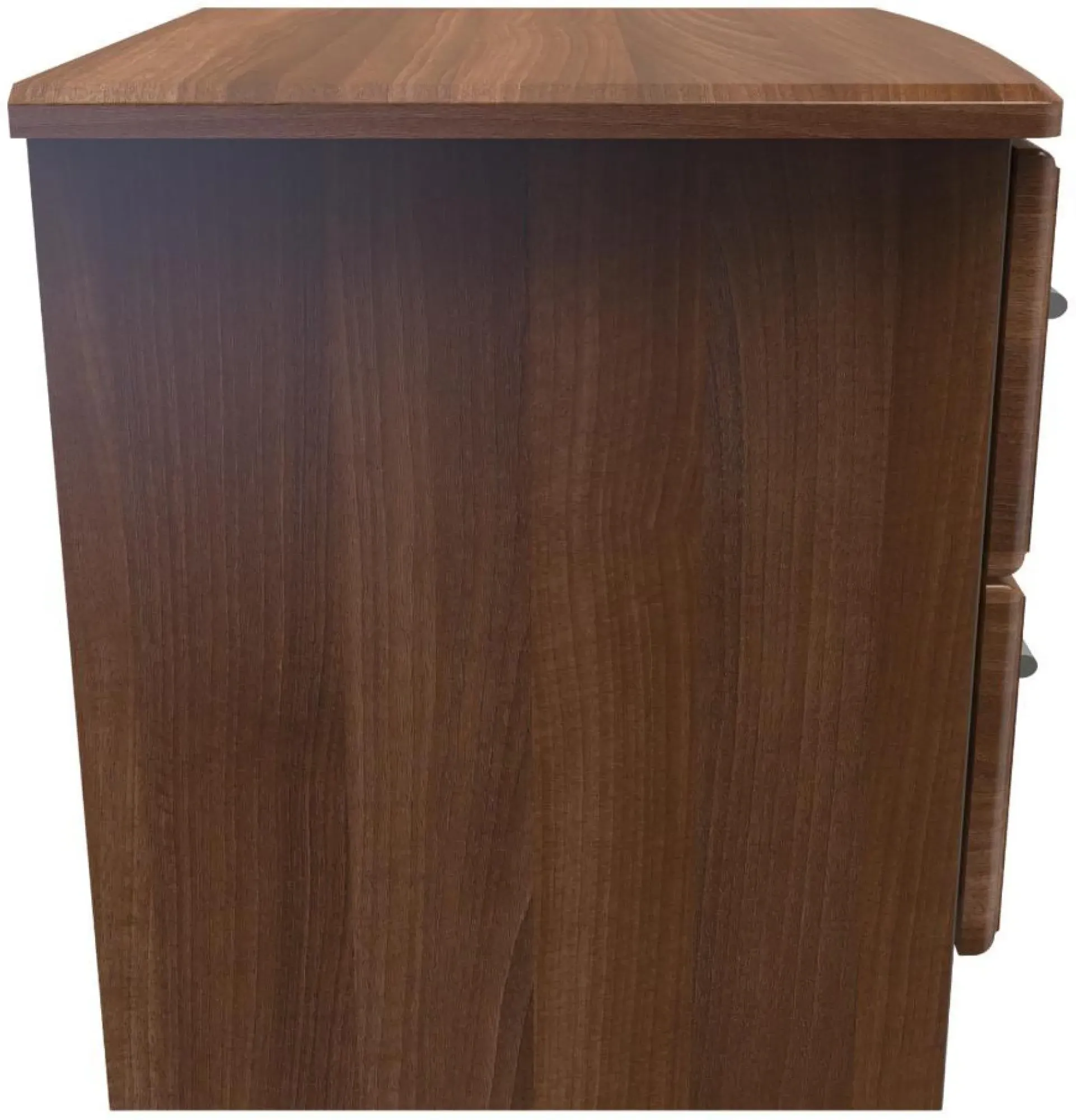 Gina 2 Drawer Bedside Cabinet with Lock - Walnut