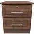 Gina 2 Drawer Bedside Cabinet with Lock - Walnut