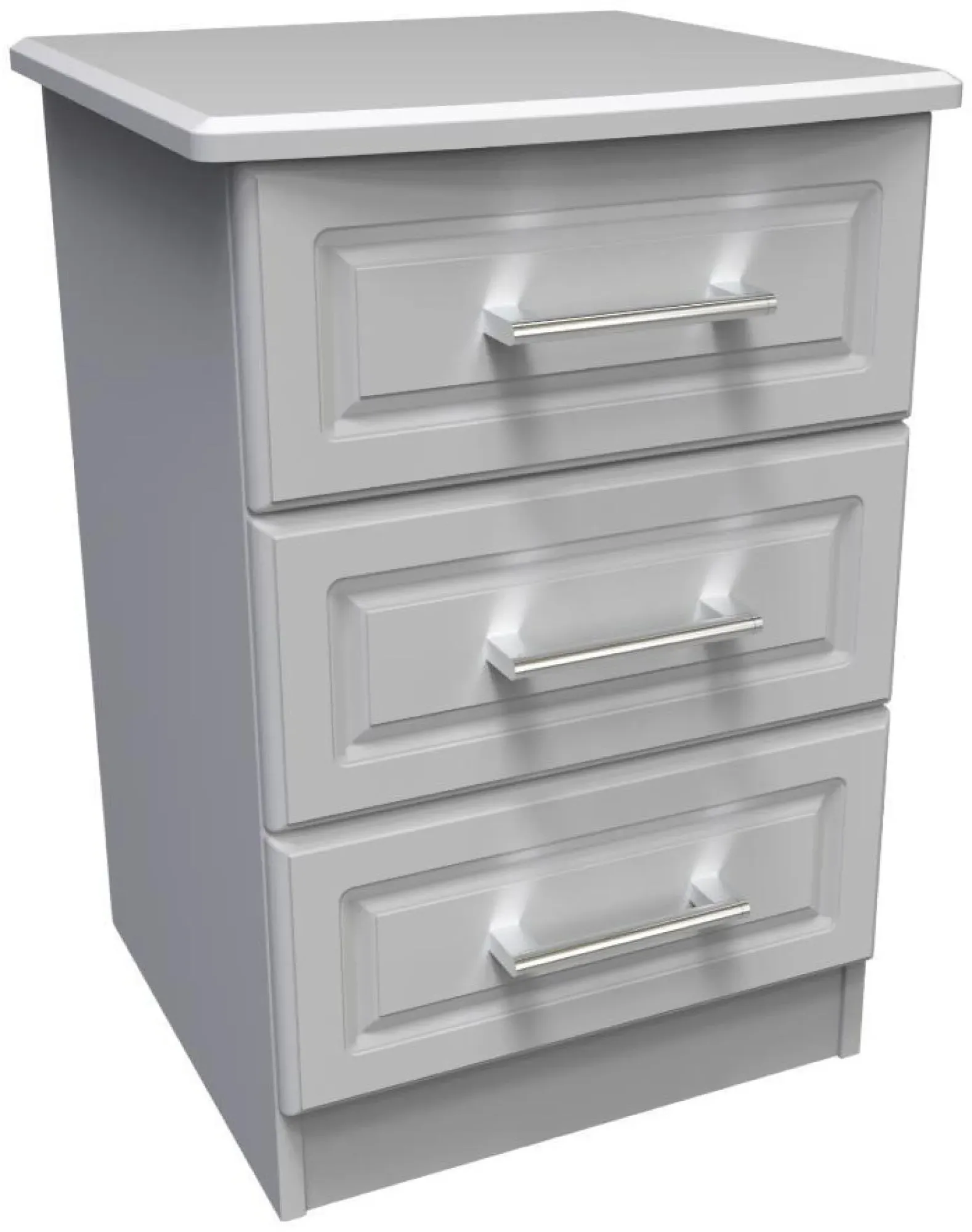 Gina 3 Drawer Bedside Cabinet - Grey