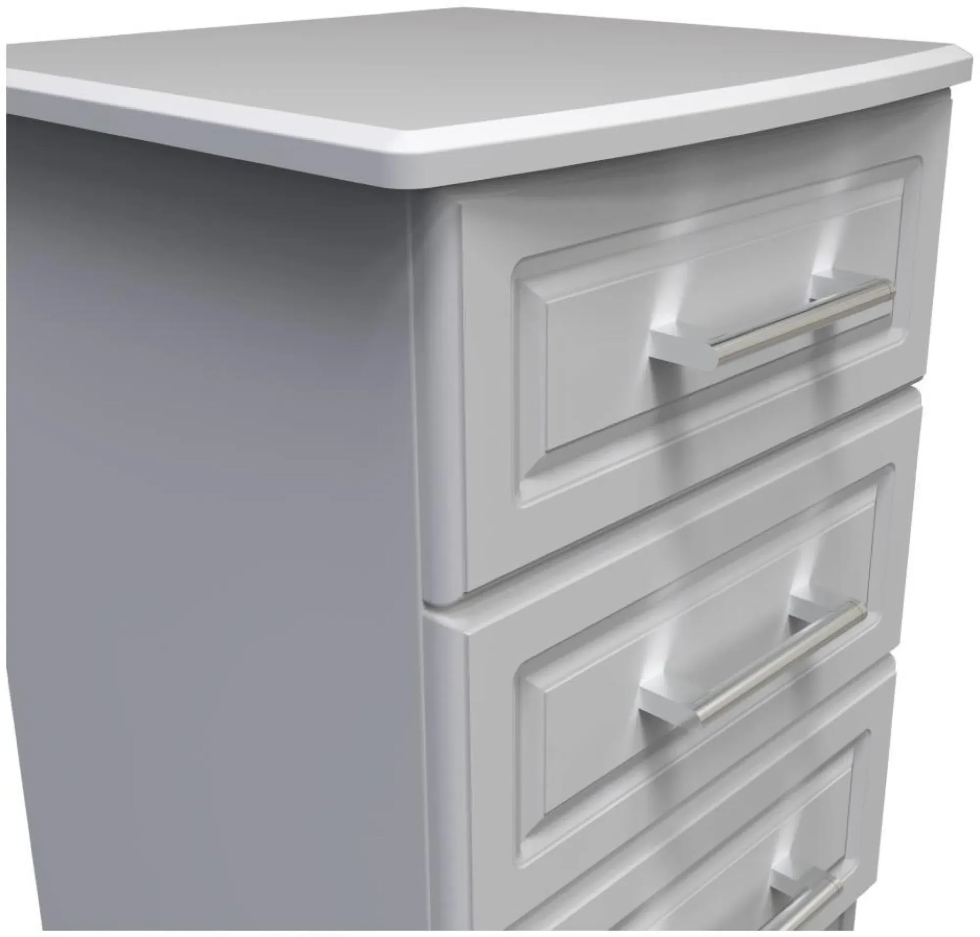 Gina 3 Drawer Bedside Cabinet - Grey