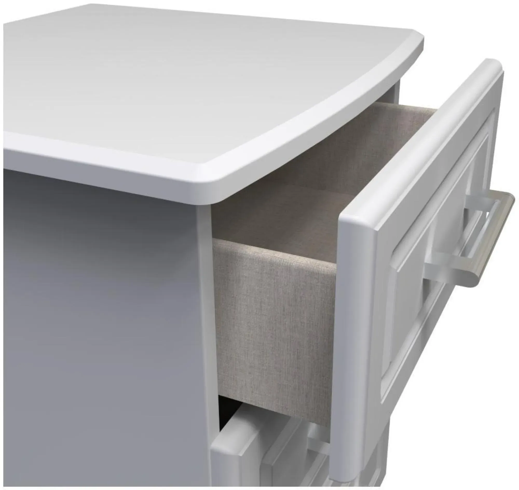 Gina 3 Drawer Bedside Cabinet - Grey