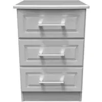 Gina 3 Drawer Bedside Cabinet - Grey
