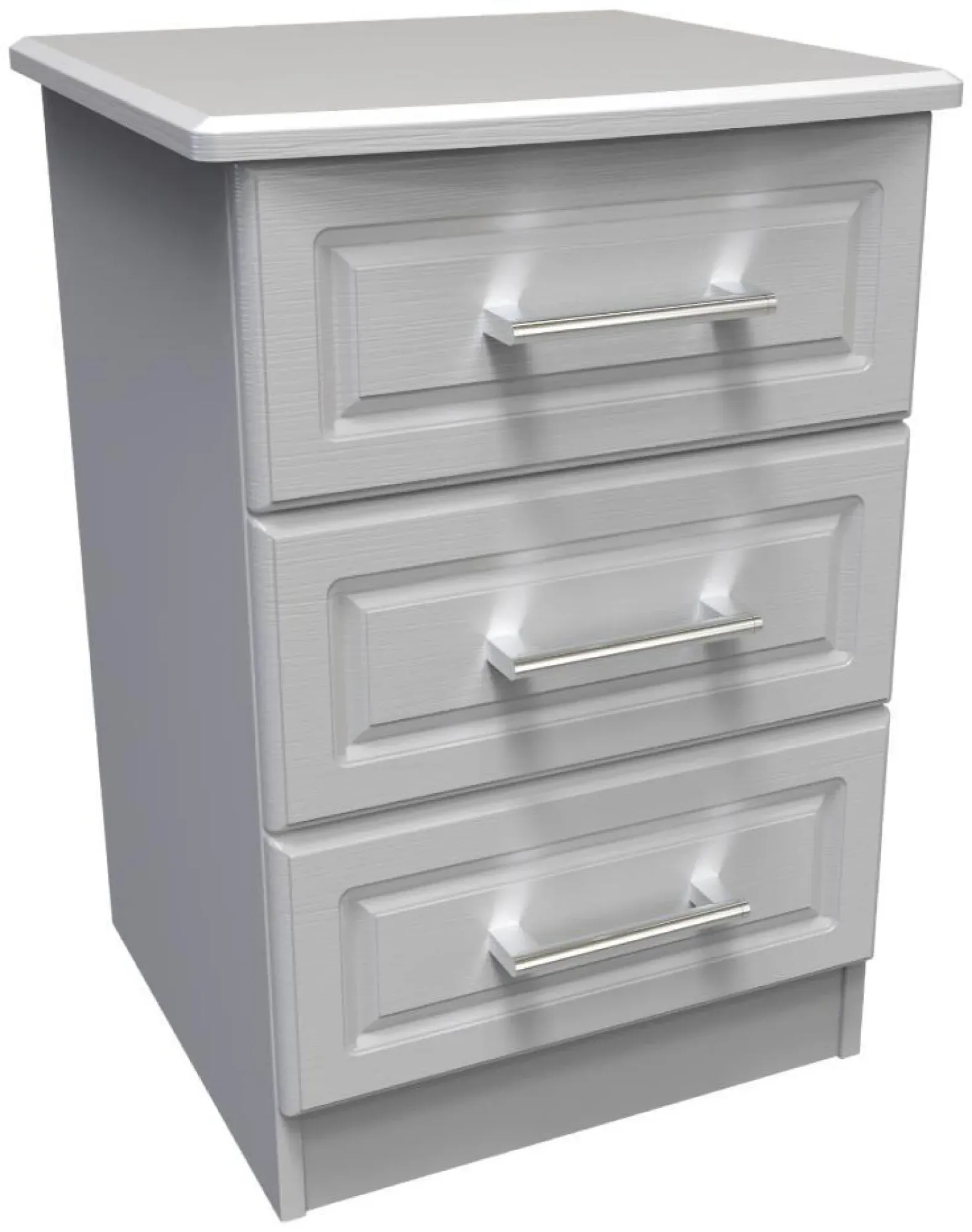 Gina 3 Drawer Bedside Cabinet - Grey Ash