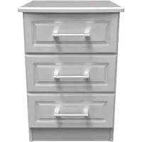 Gina 3 Drawer Bedside Cabinet - Grey Ash