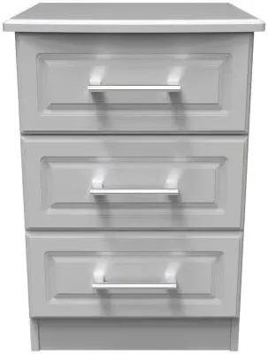 Gina 3 Drawer Bedside Cabinet - Grey image
