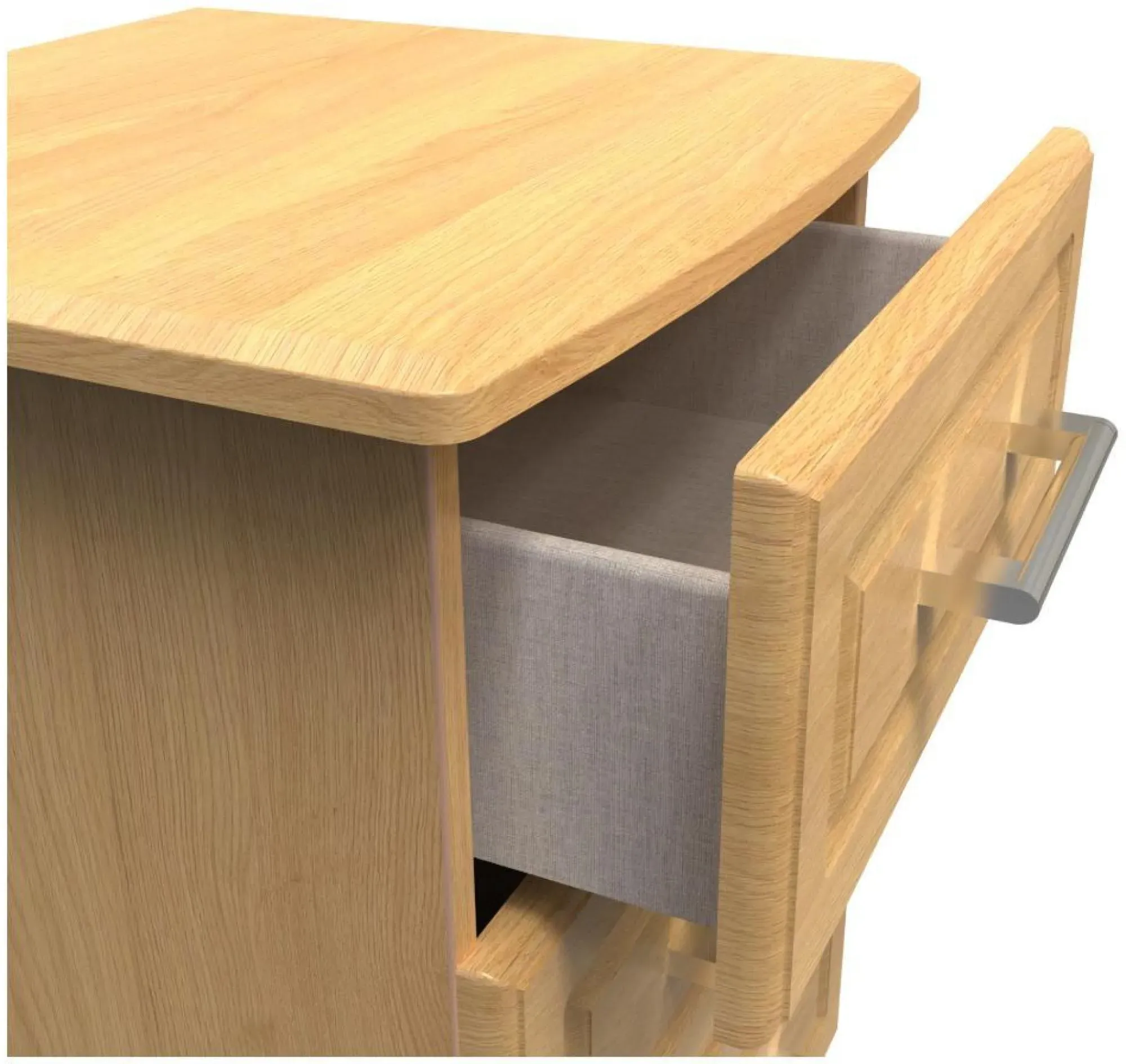 Gina 3 Drawer Bedside Cabinet - Oak