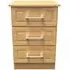 Gina 3 Drawer Bedside Cabinet - Oak