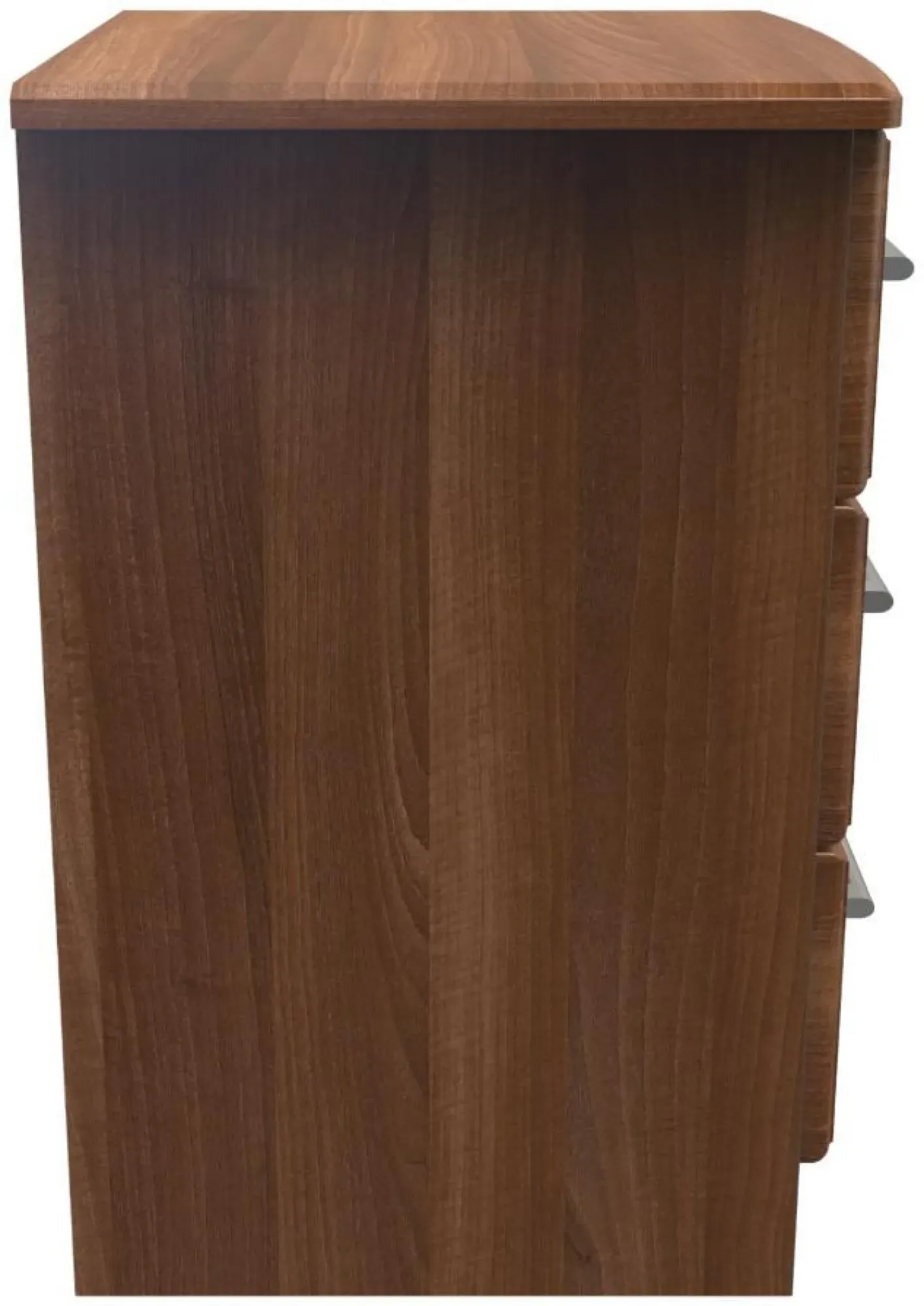 Gina 3 Drawer Bedside Cabinet - Walnut