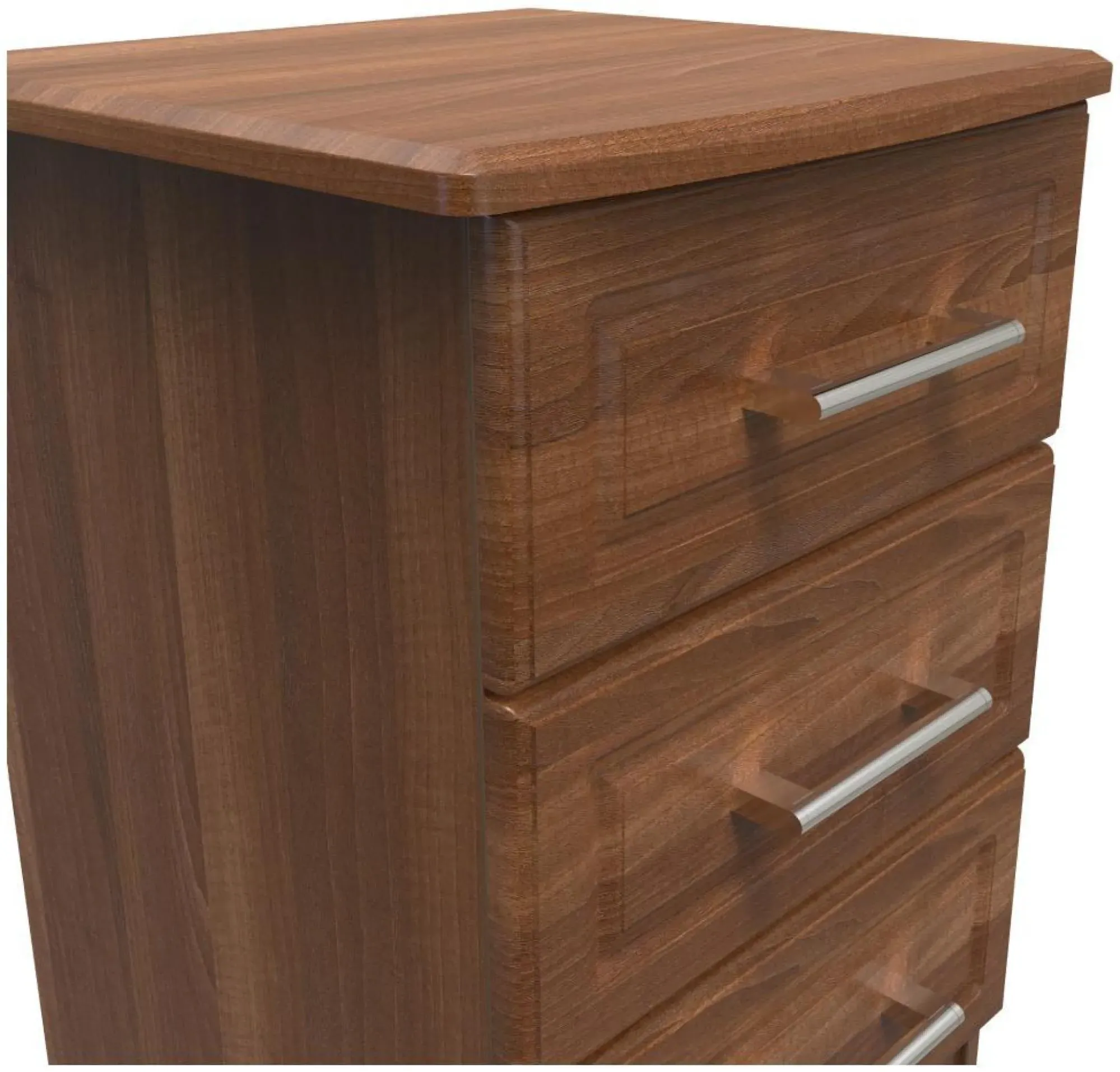 Gina 3 Drawer Bedside Cabinet - Walnut