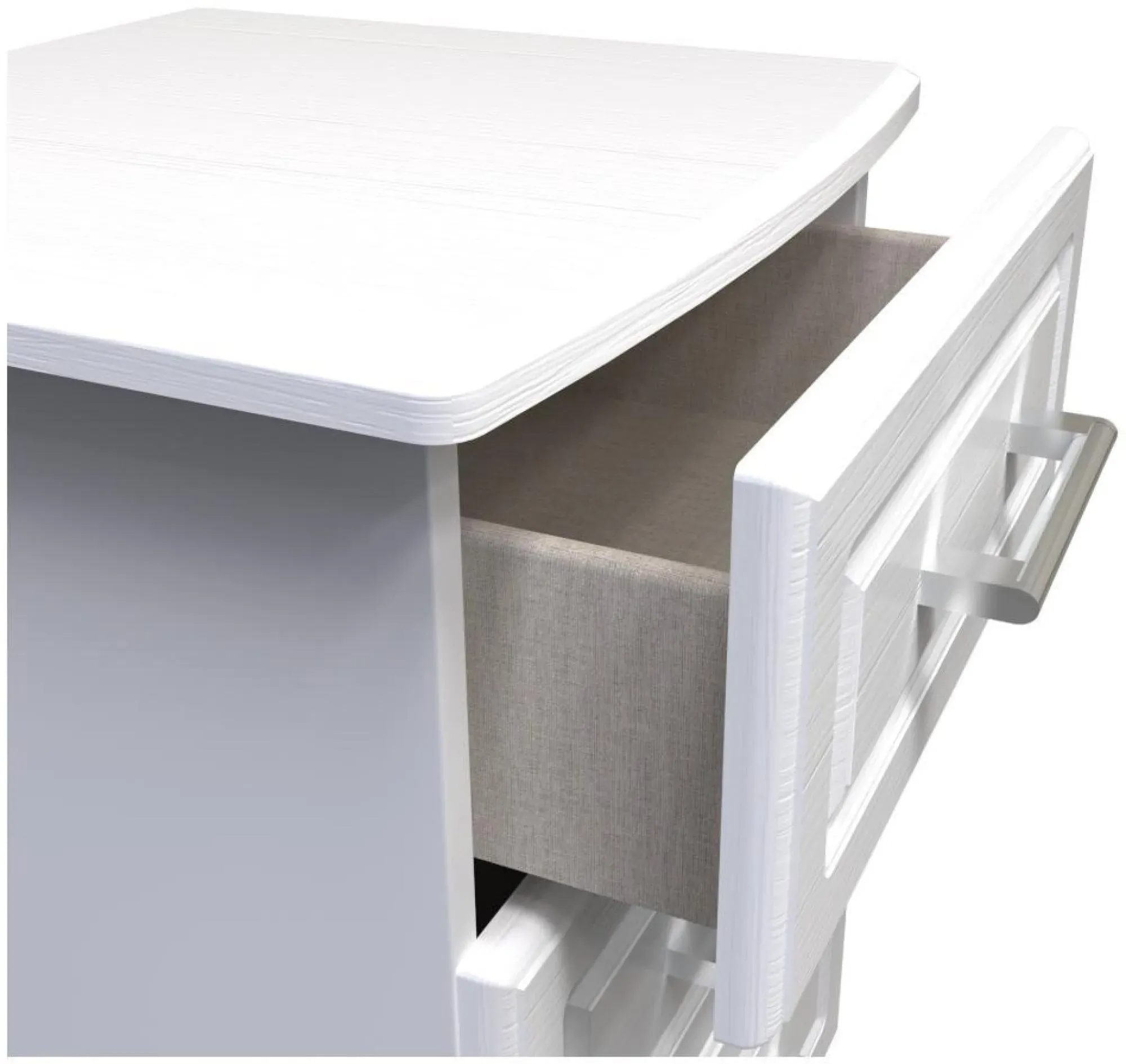 Gina 3 Drawer Bedside Cabinet - White