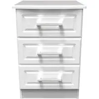 Gina 3 Drawer Bedside Cabinet - White