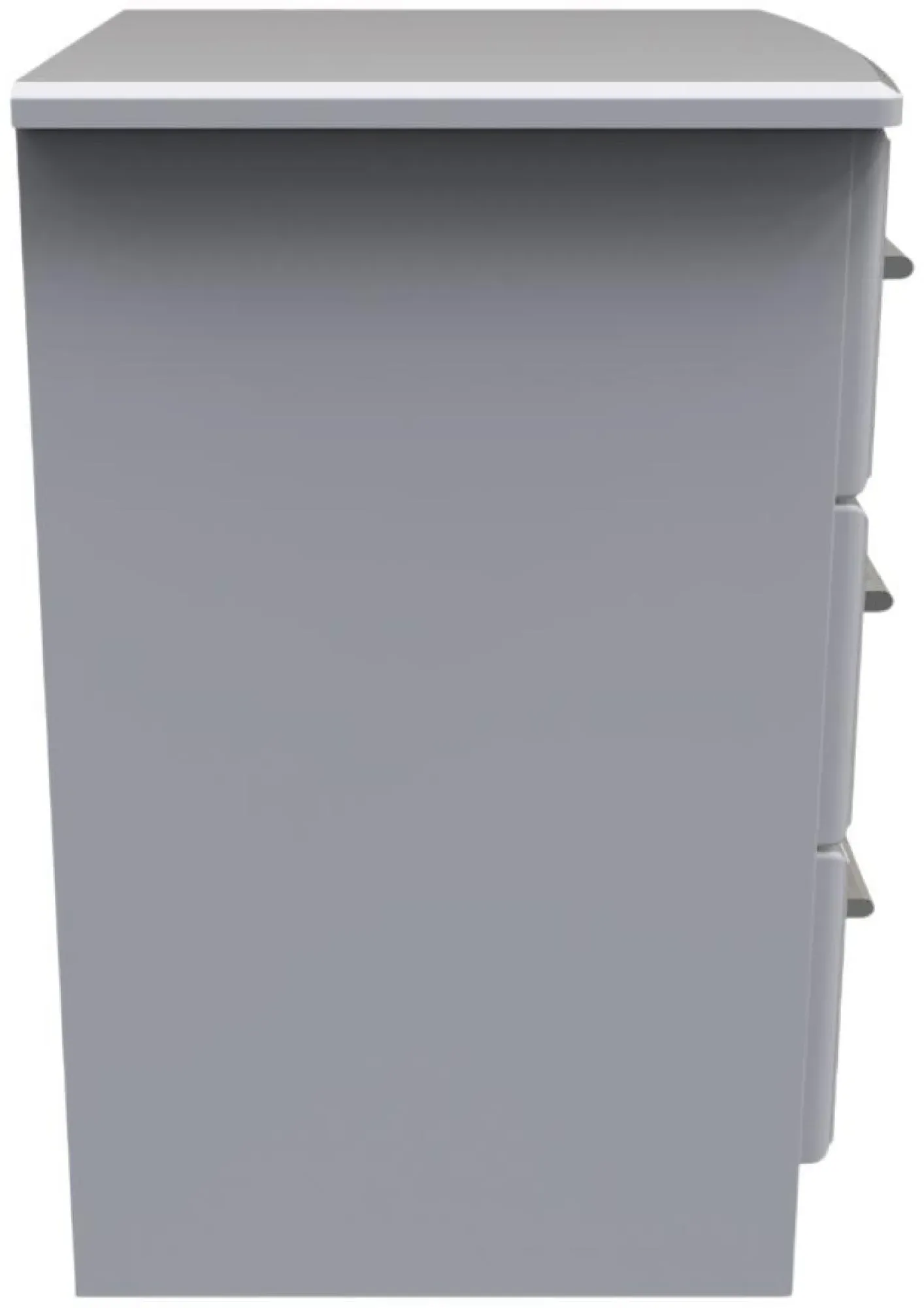 Gina 3 Drawer Bedside Cabinet with Lock - Grey