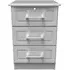 Gina 3 Drawer Bedside Cabinet with Lock - Grey