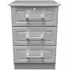Gina 3 Drawer Bedside Cabinet with Lock - Grey Ash