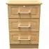 Gina 3 Drawer Bedside Cabinet with Lock - Oak