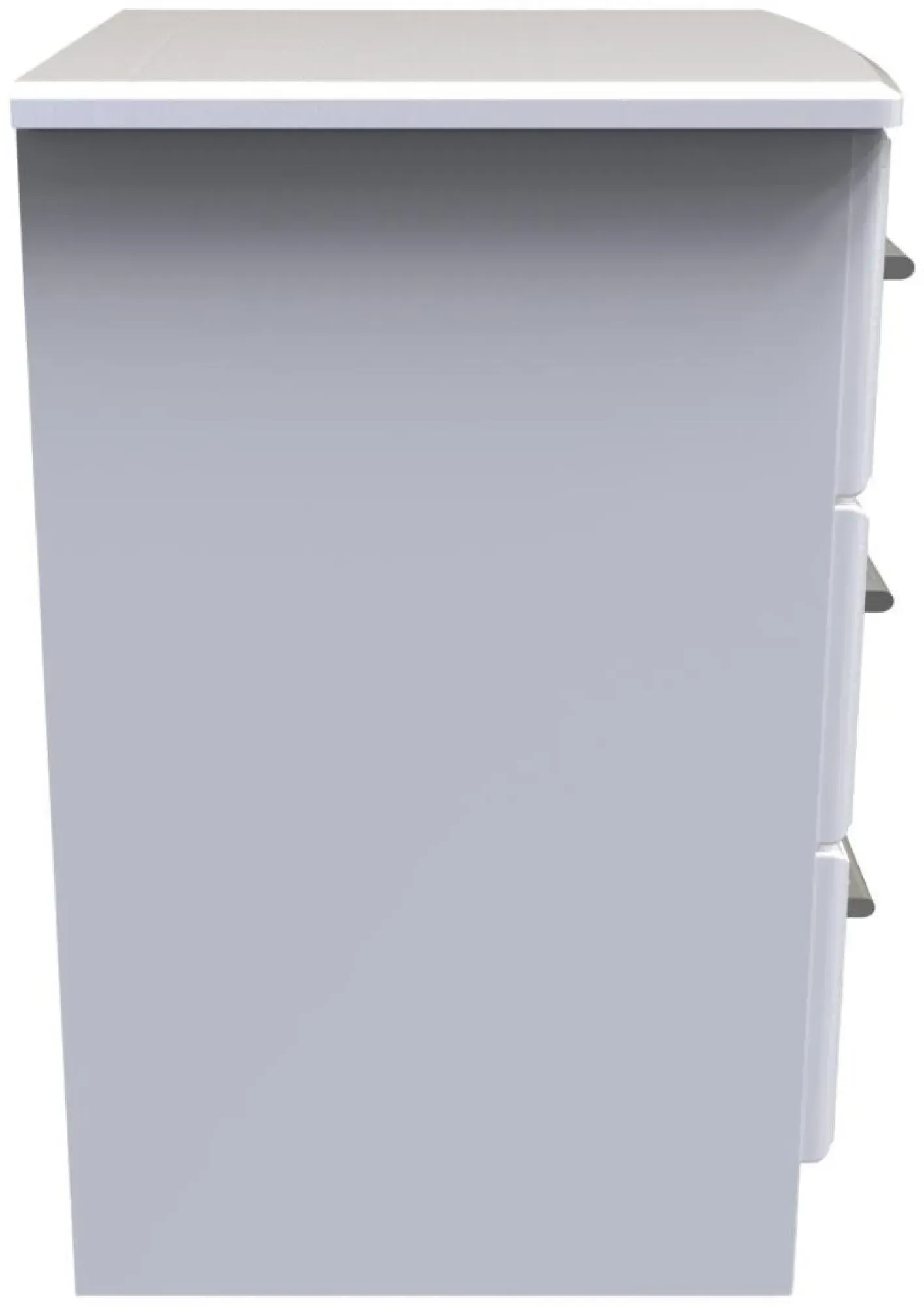 Gina 3 Drawer Bedside Cabinet with Lock - White