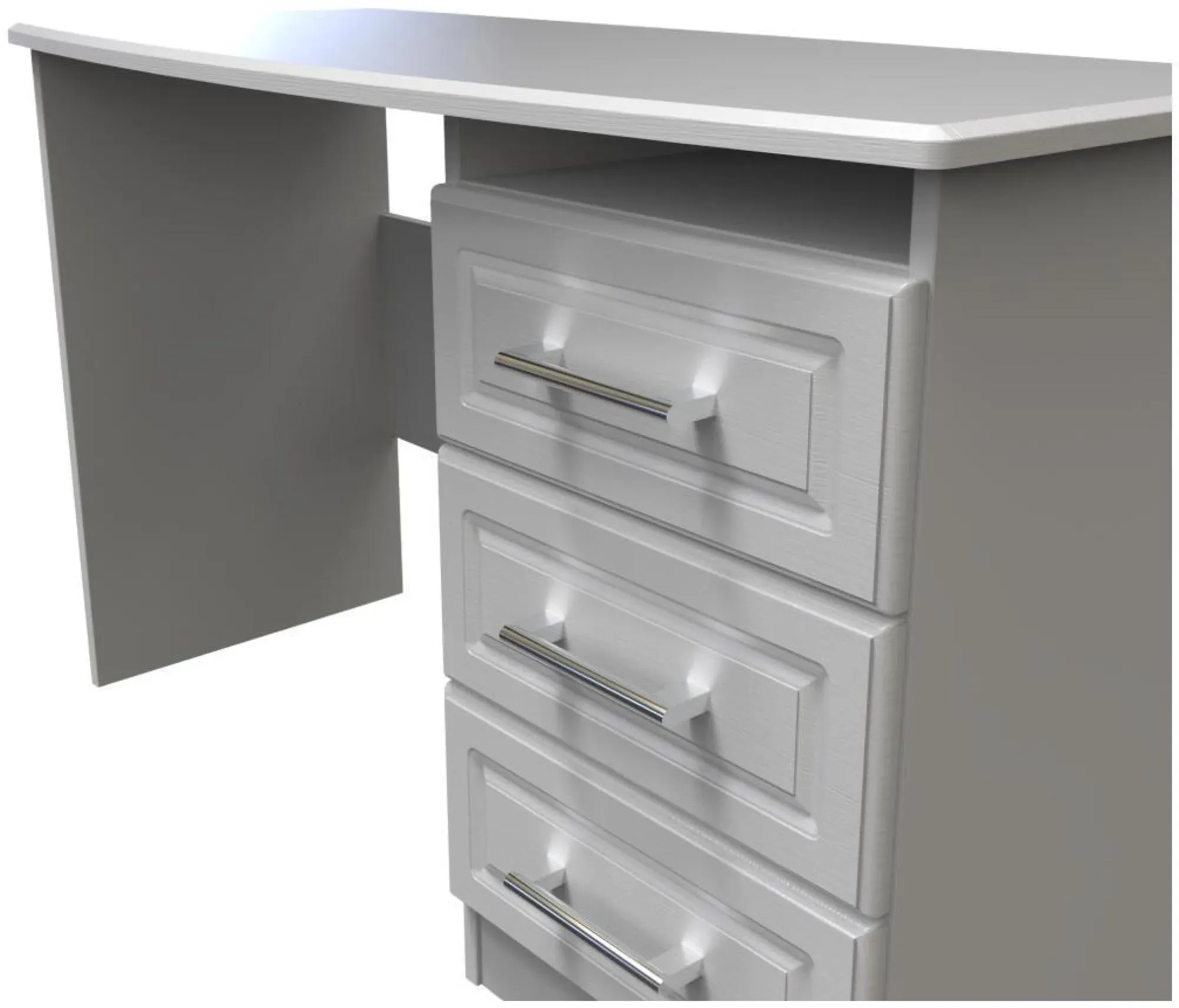 Gina 3 Drawer Desk - Grey