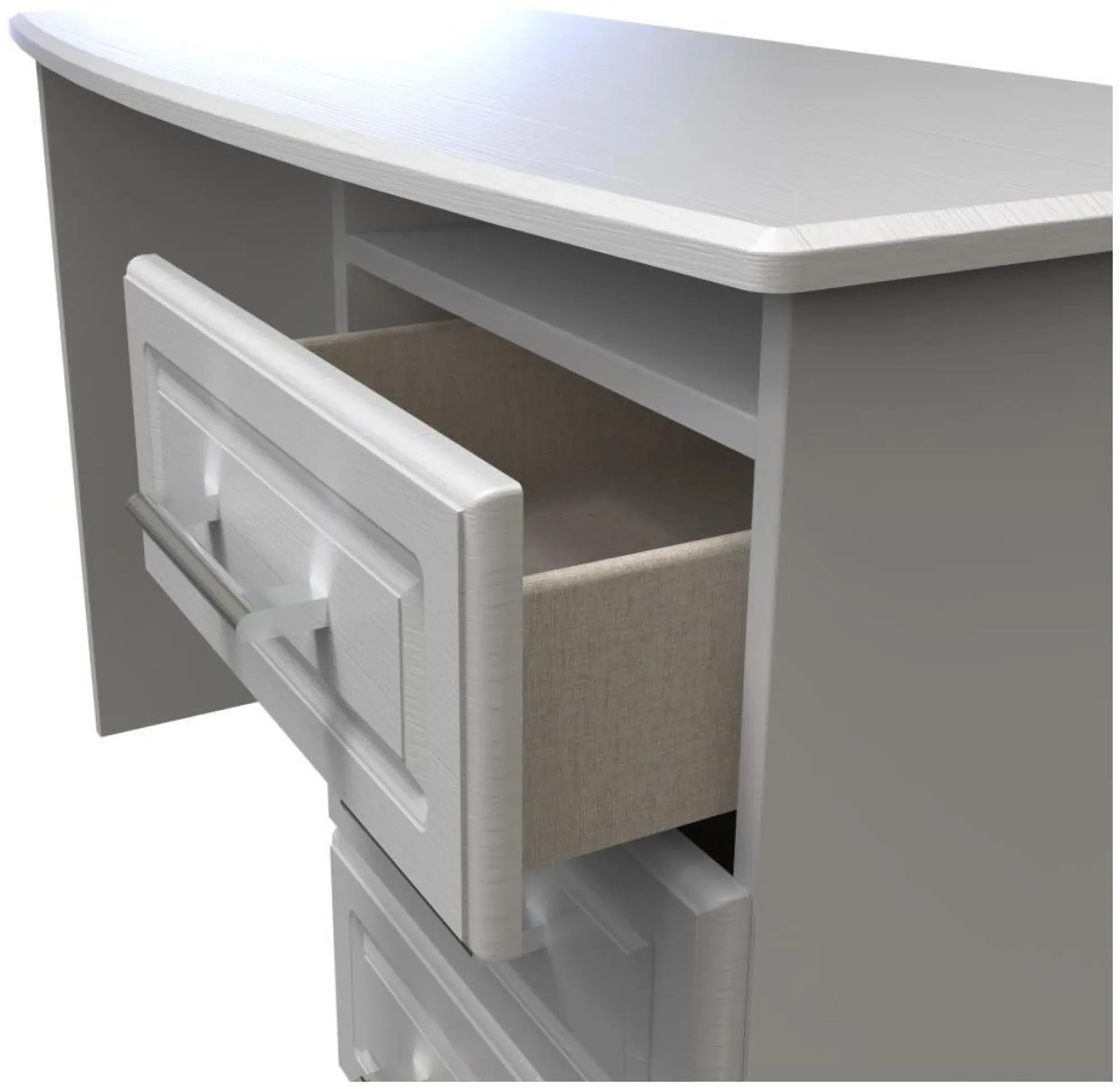Gina 3 Drawer Desk - Grey