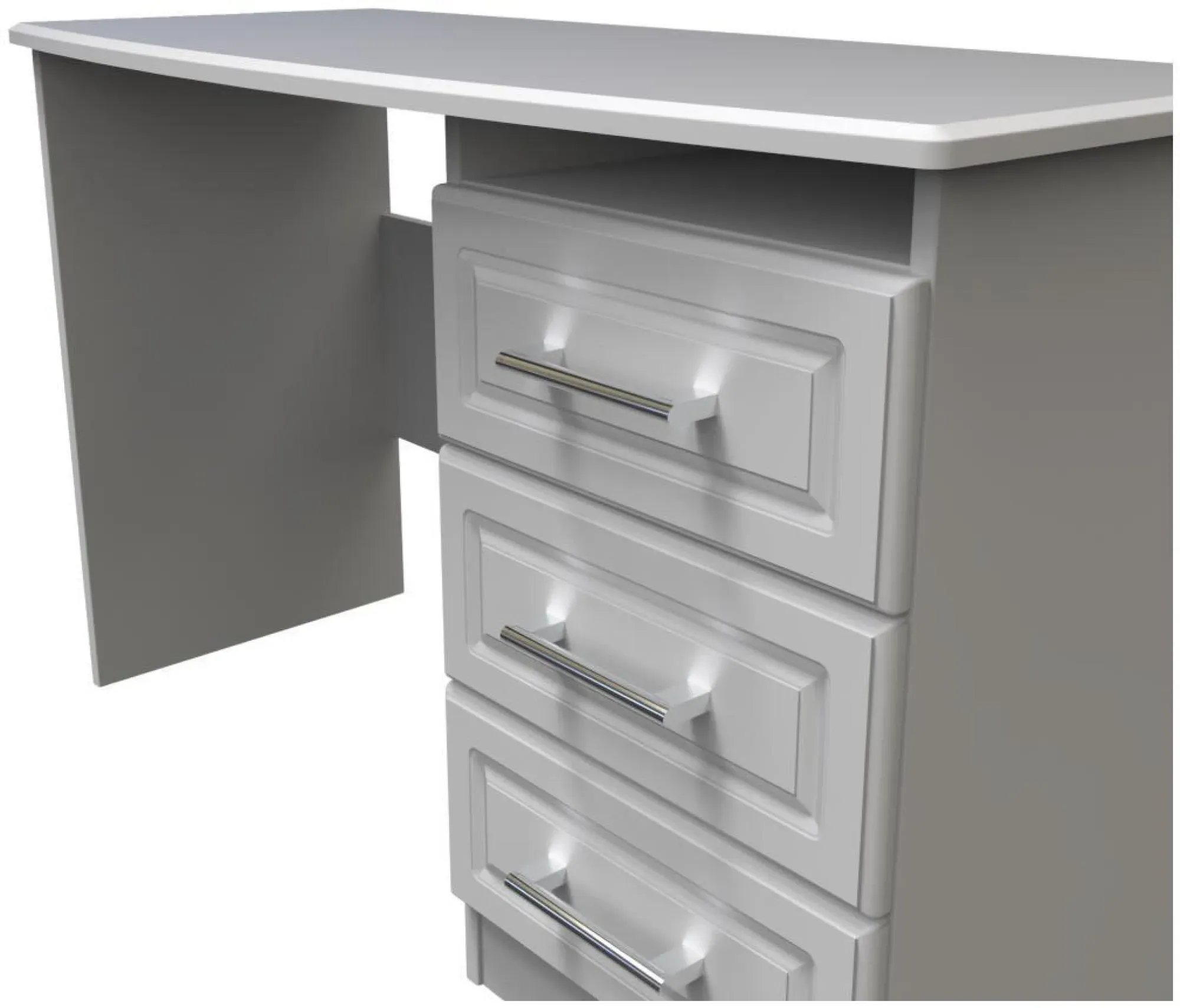Gina 3 Drawer Desk - Grey