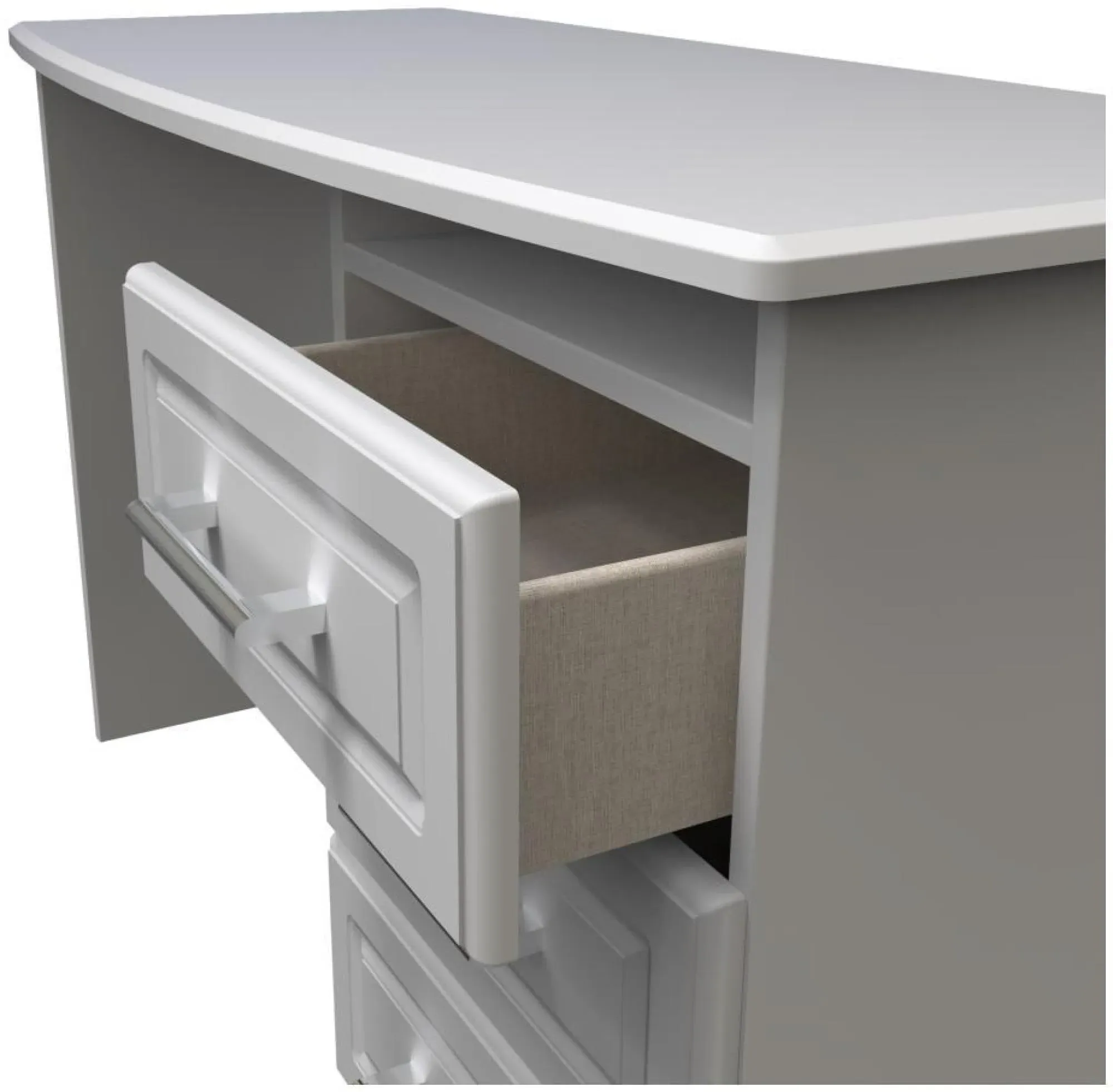 Gina 3 Drawer Desk - Grey