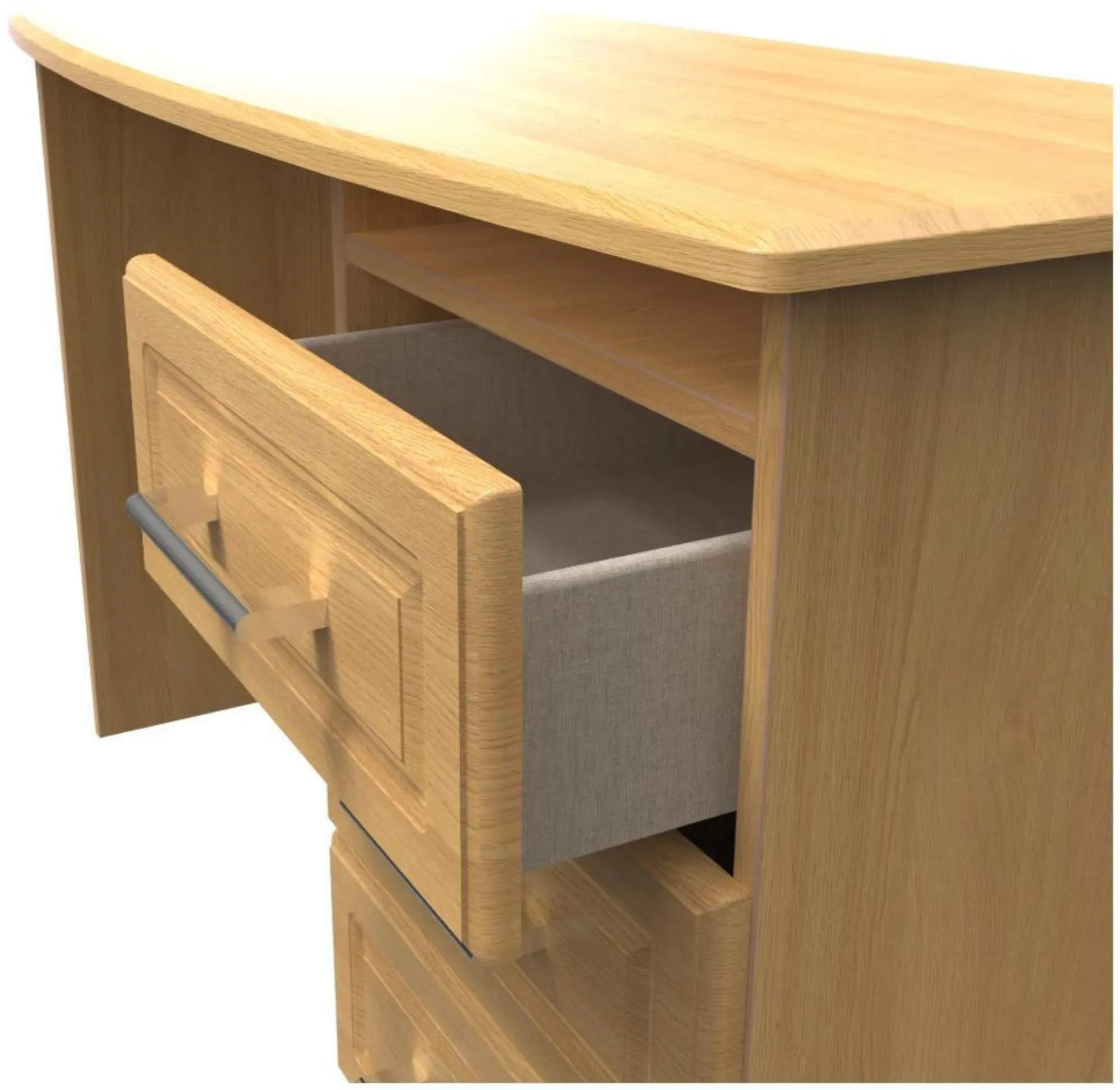 Gina 3 Drawer Desk - Oak