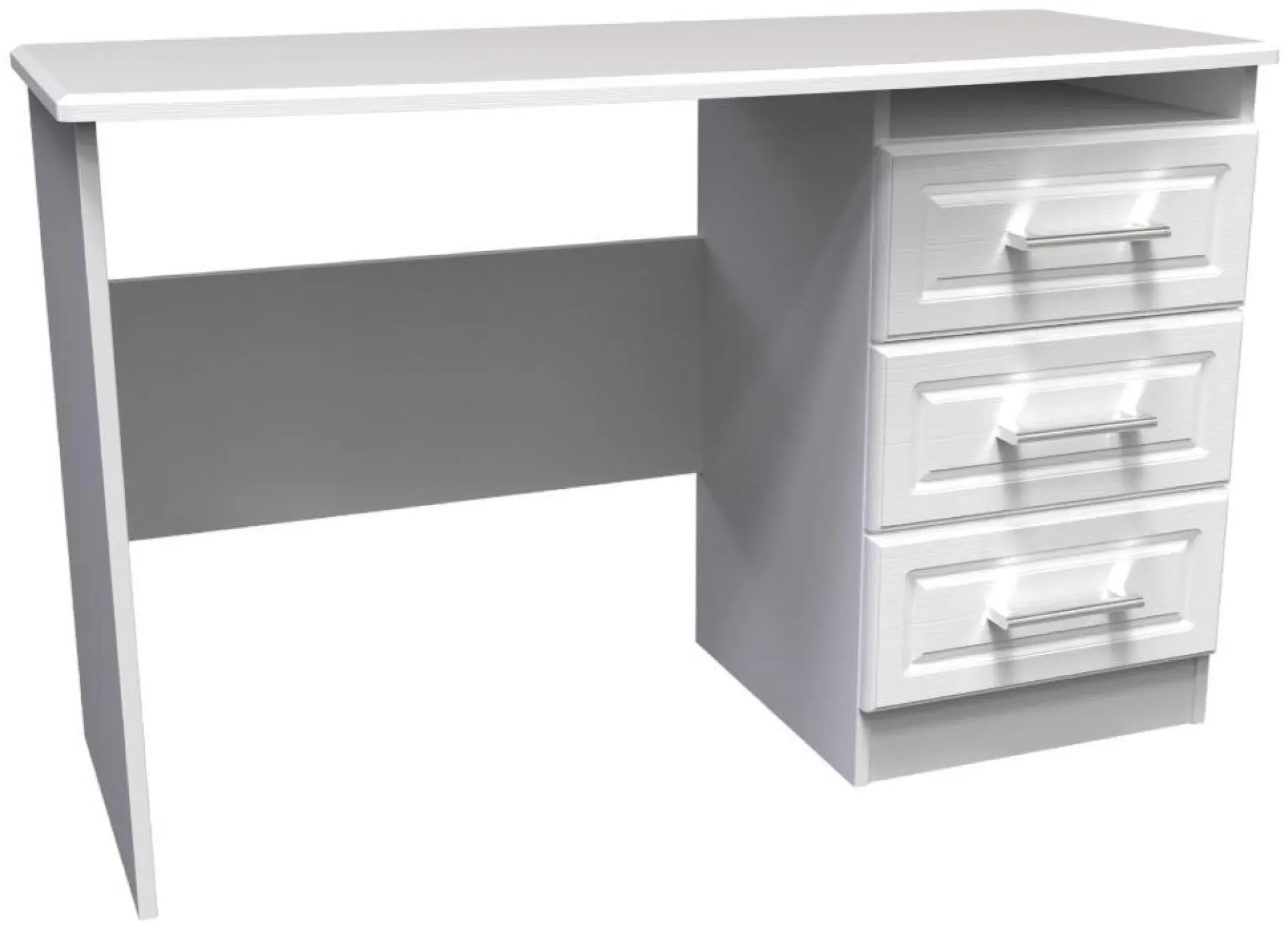 Gina 3 Drawer Desk - White