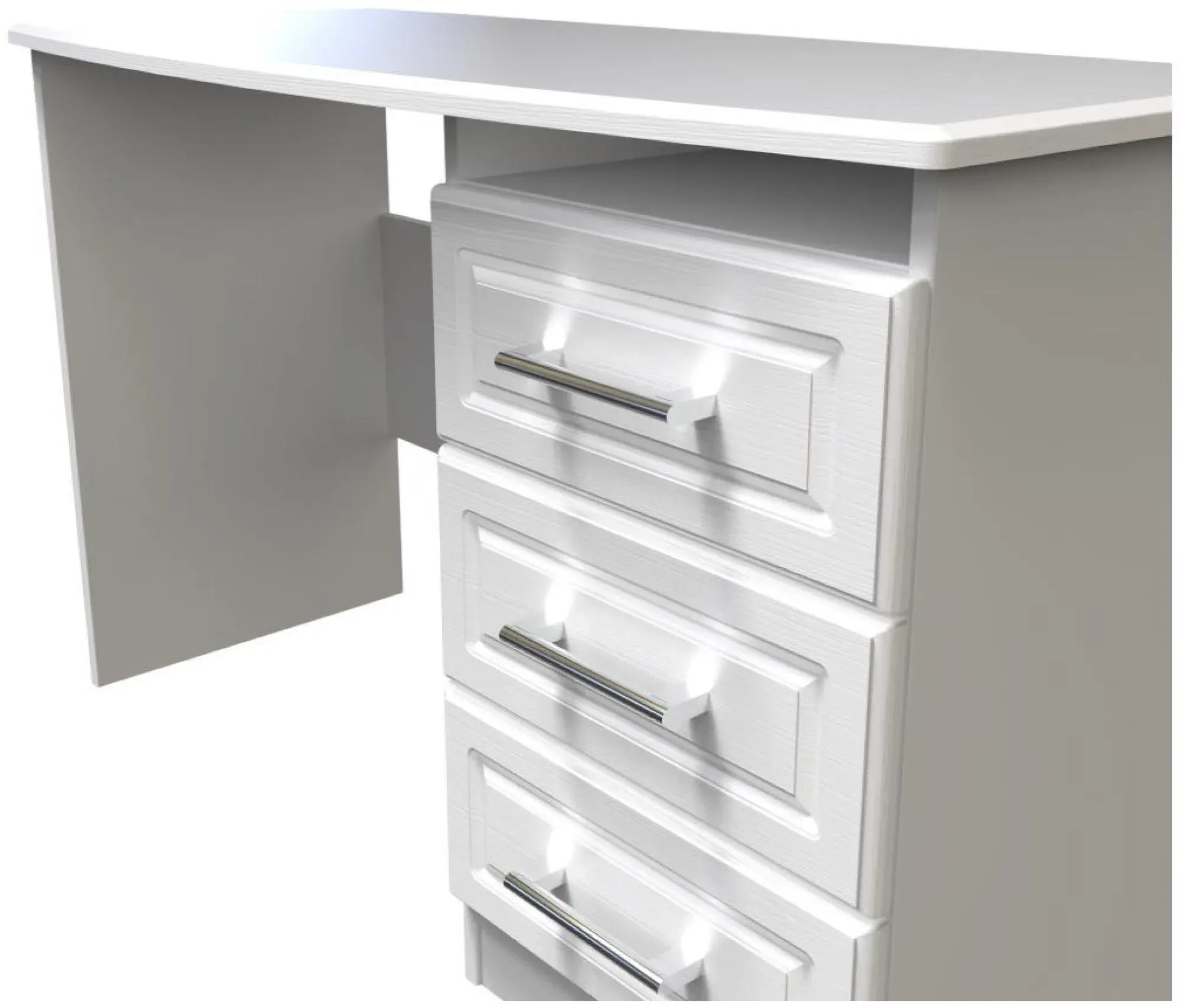 Gina 3 Drawer Desk - White