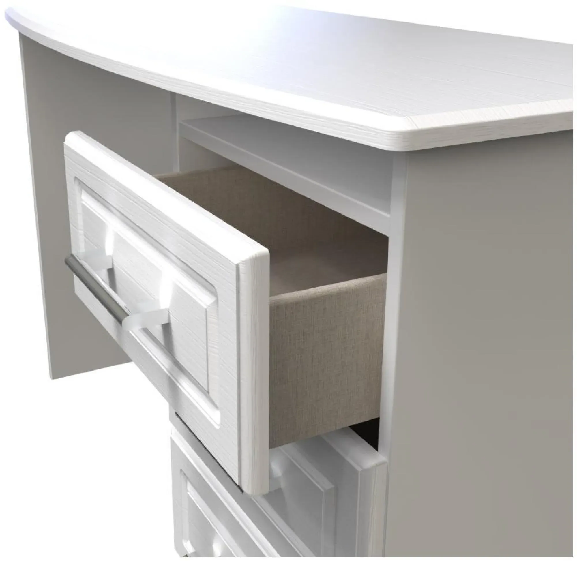 Gina 3 Drawer Desk - White