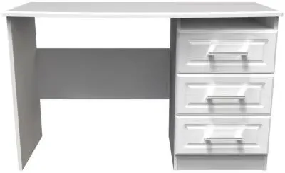 Gina 3 Drawer Desk - White