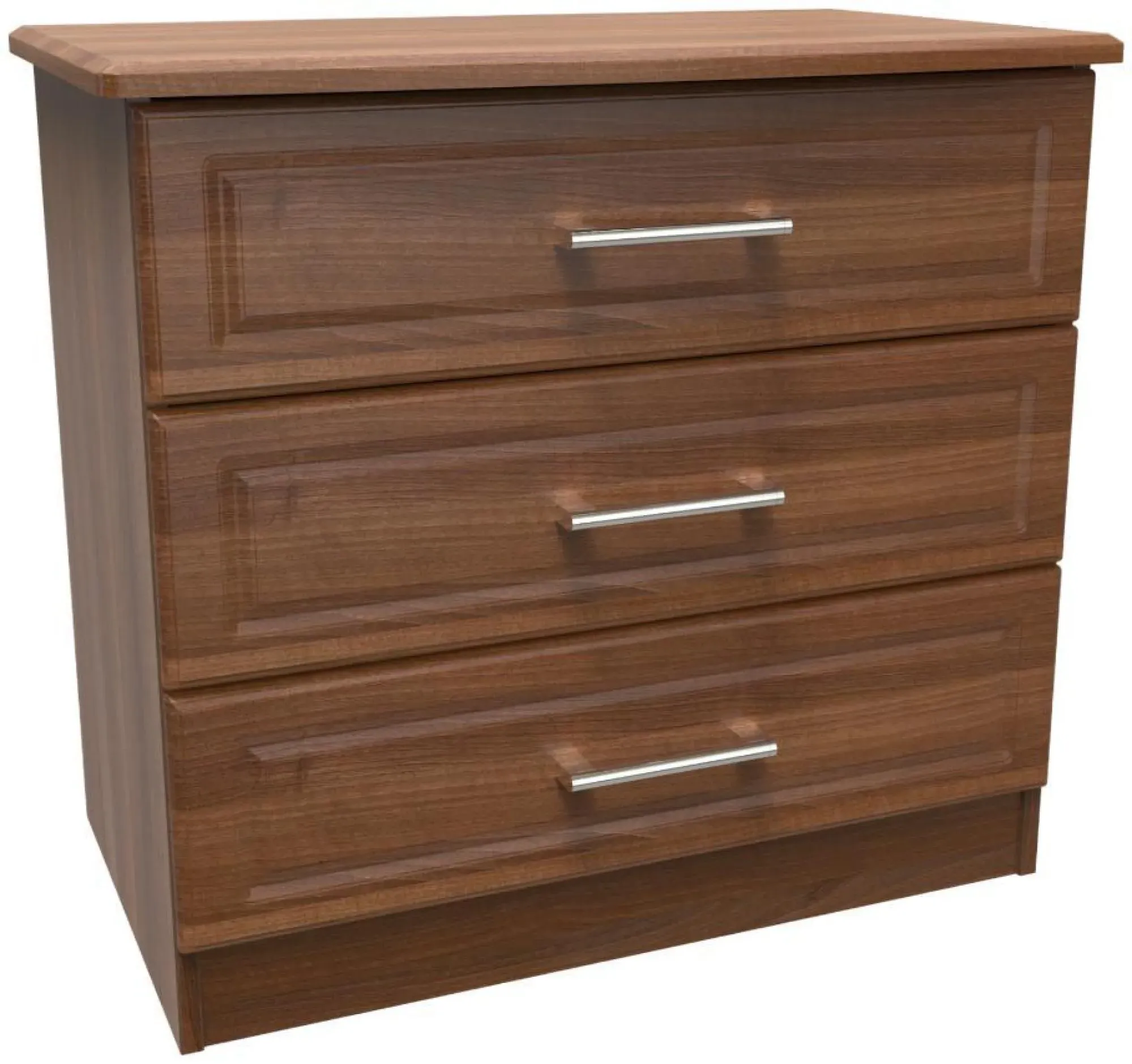 Gina 3 Drawer Small Chest - Walnut