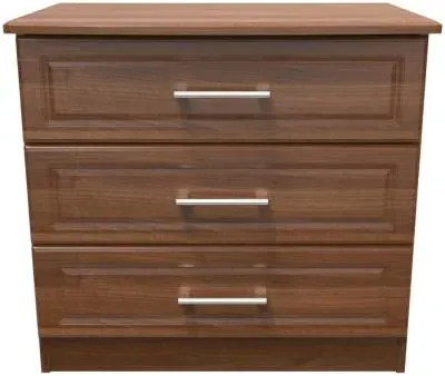 Gina 3 Drawer Small Chest - Walnut