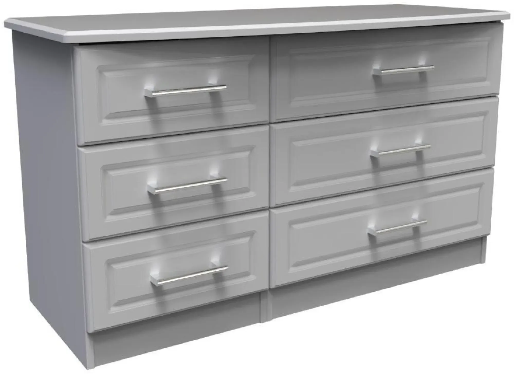 Gina 6 Drawer Midi Dresser - Grey