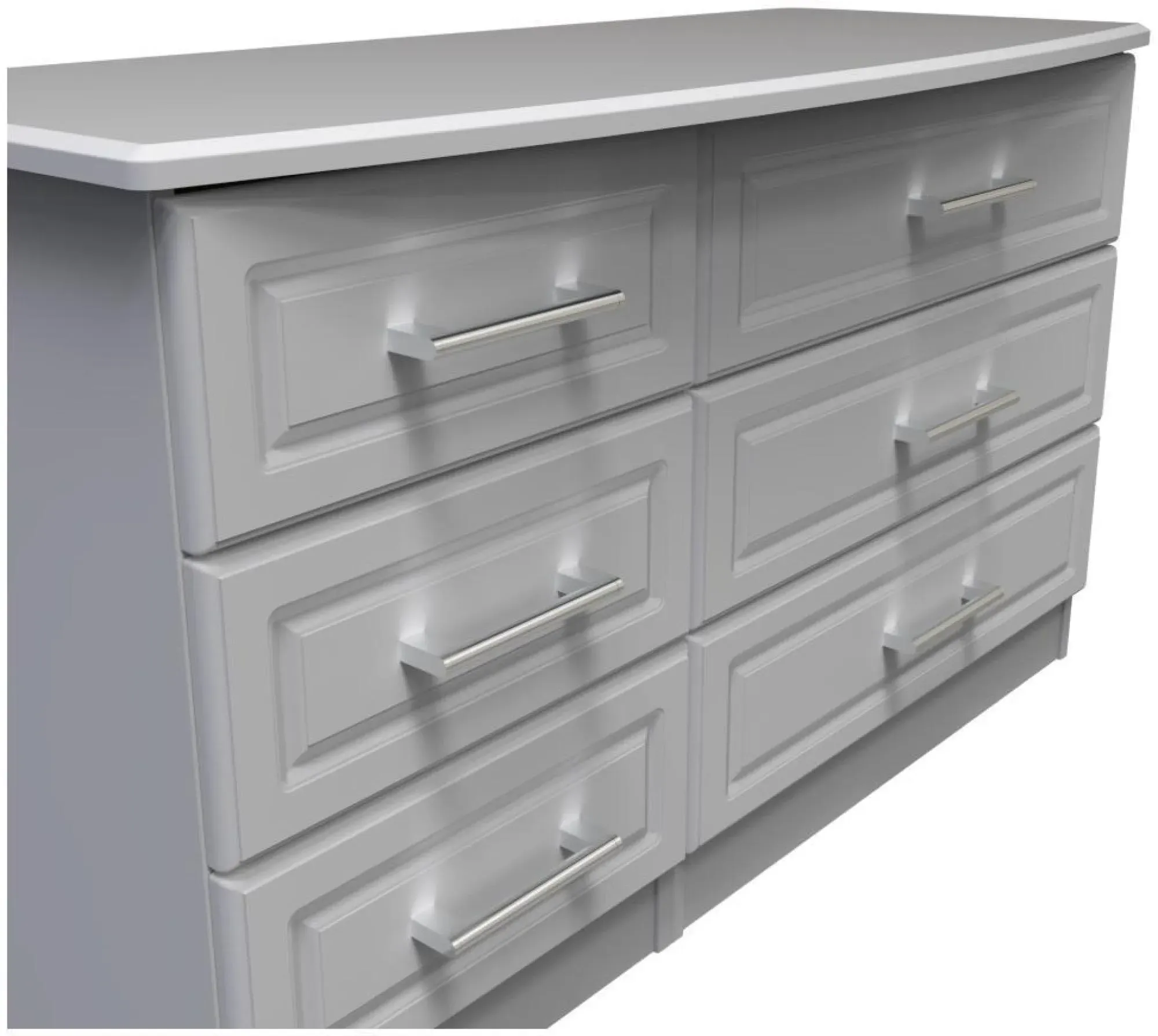 Gina 6 Drawer Midi Dresser - Grey