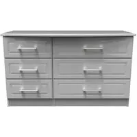 Gina 6 Drawer Midi Dresser - Grey
