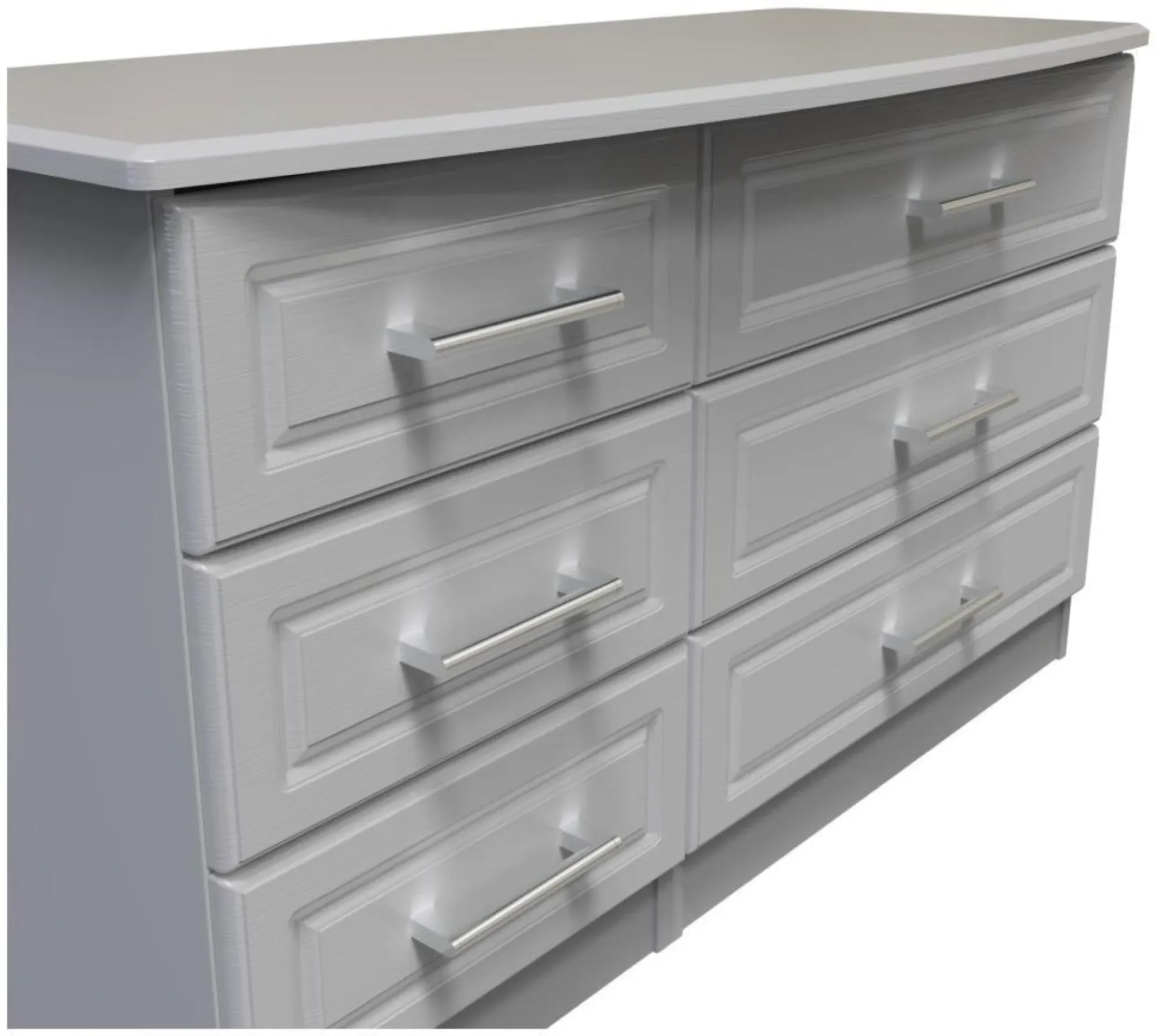Gina 6 Drawer Midi Dresser - Grey Ash