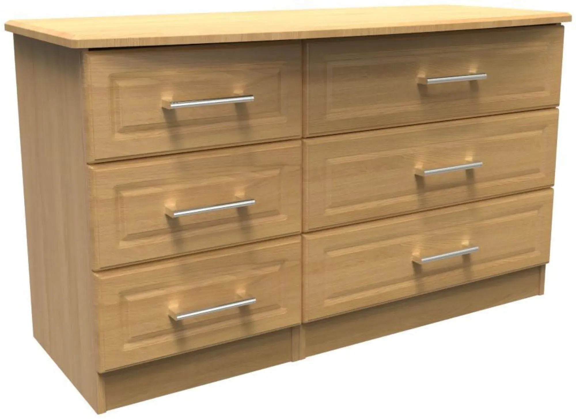 Gina 6 Drawer Midi Dresser - Oak
