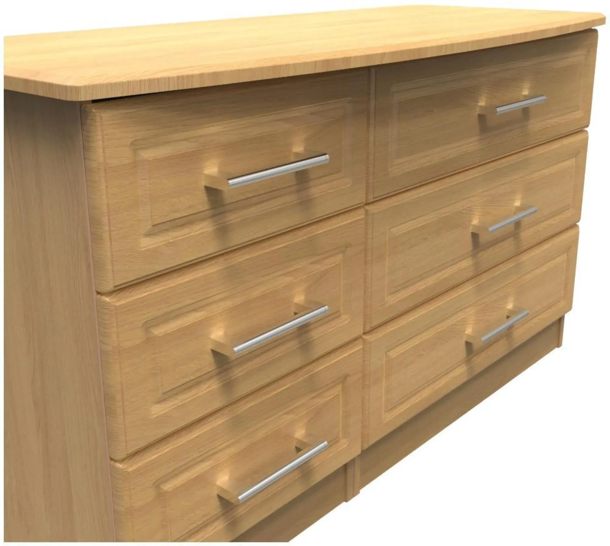 Gina 6 Drawer Midi Dresser - Oak