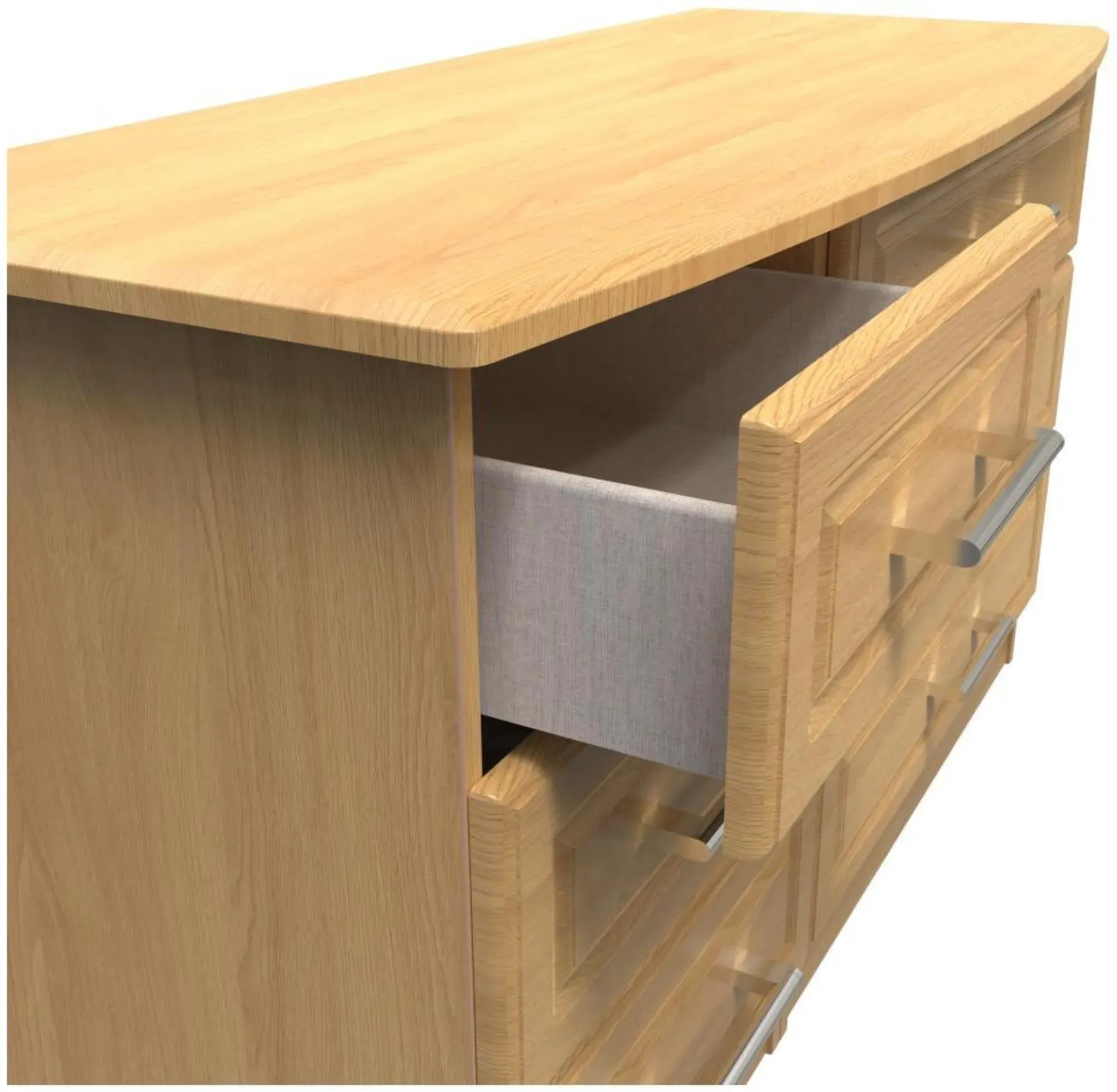 Gina 6 Drawer Midi Dresser - Oak