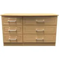 Gina 6 Drawer Midi Dresser - Oak