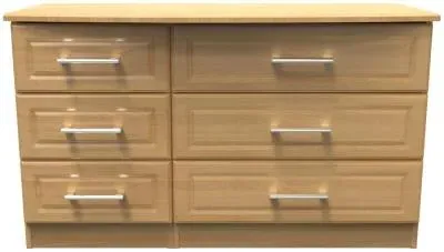 Gina 6 Drawer Midi Dresser - Oak