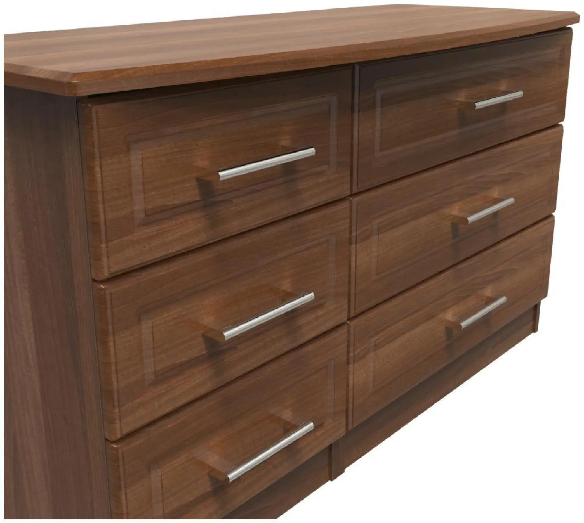 Gina 6 Drawer Midi Dresser - Walnut