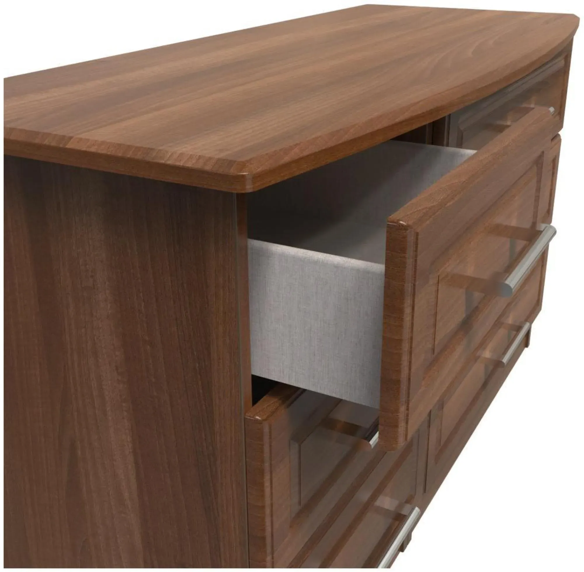 Gina 6 Drawer Midi Dresser - Walnut