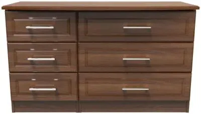 Gina 6 Drawer Midi Dresser - Walnut
