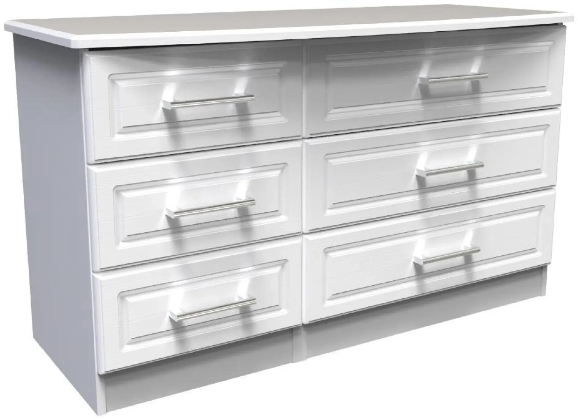 Gina 6 Drawer Midi Dresser - White